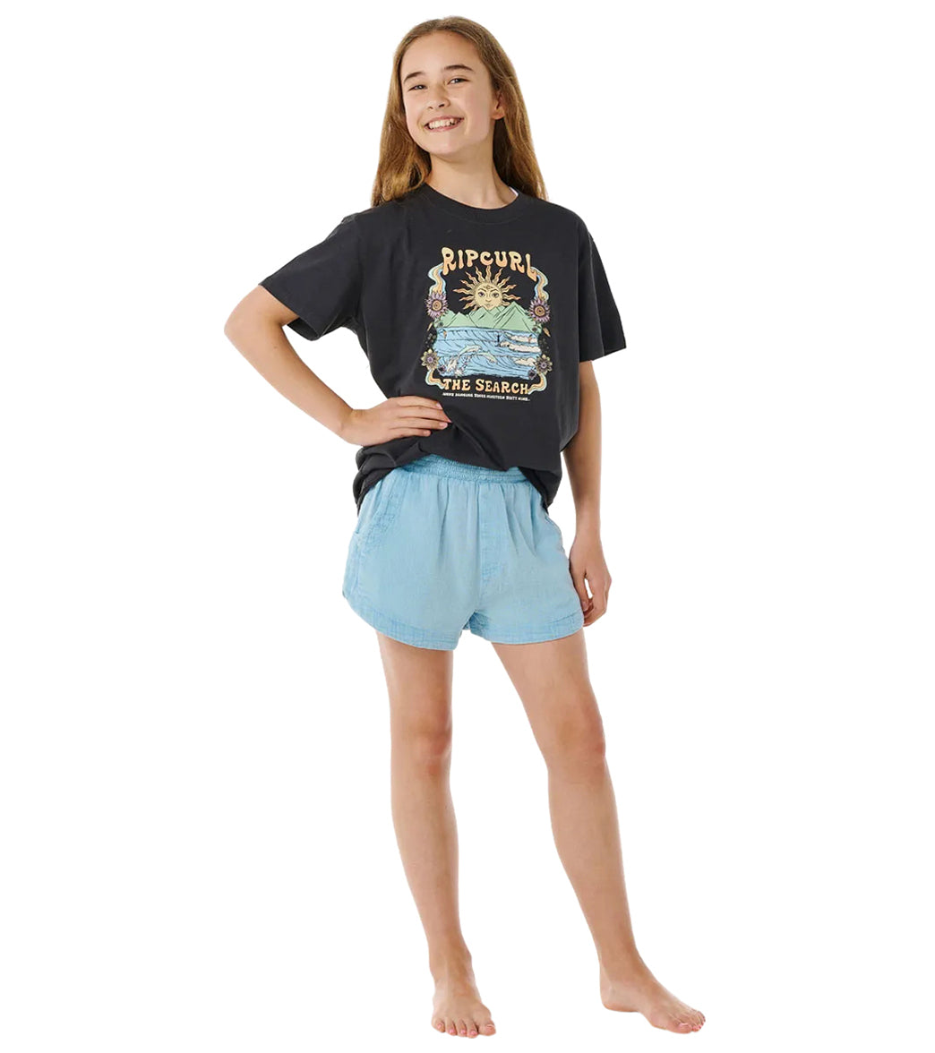 Rip Curl Girls' Hibiscus Heat Art Short Sleeve Tee (Big Kid)