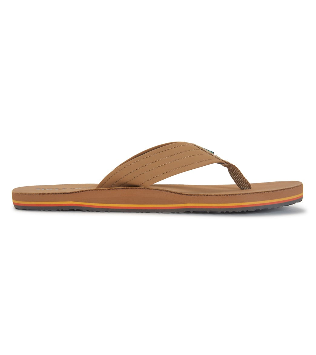 Rip Curl Men's Revival Leather Open Toe Flip Flops