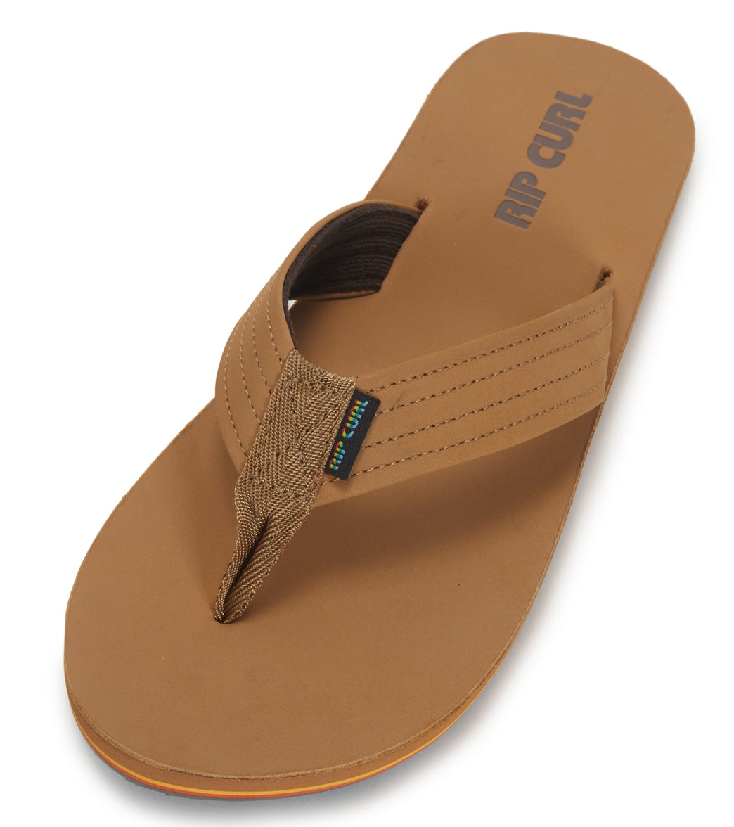 Rip Curl Men's Revival Leather Open Toe Flip Flops