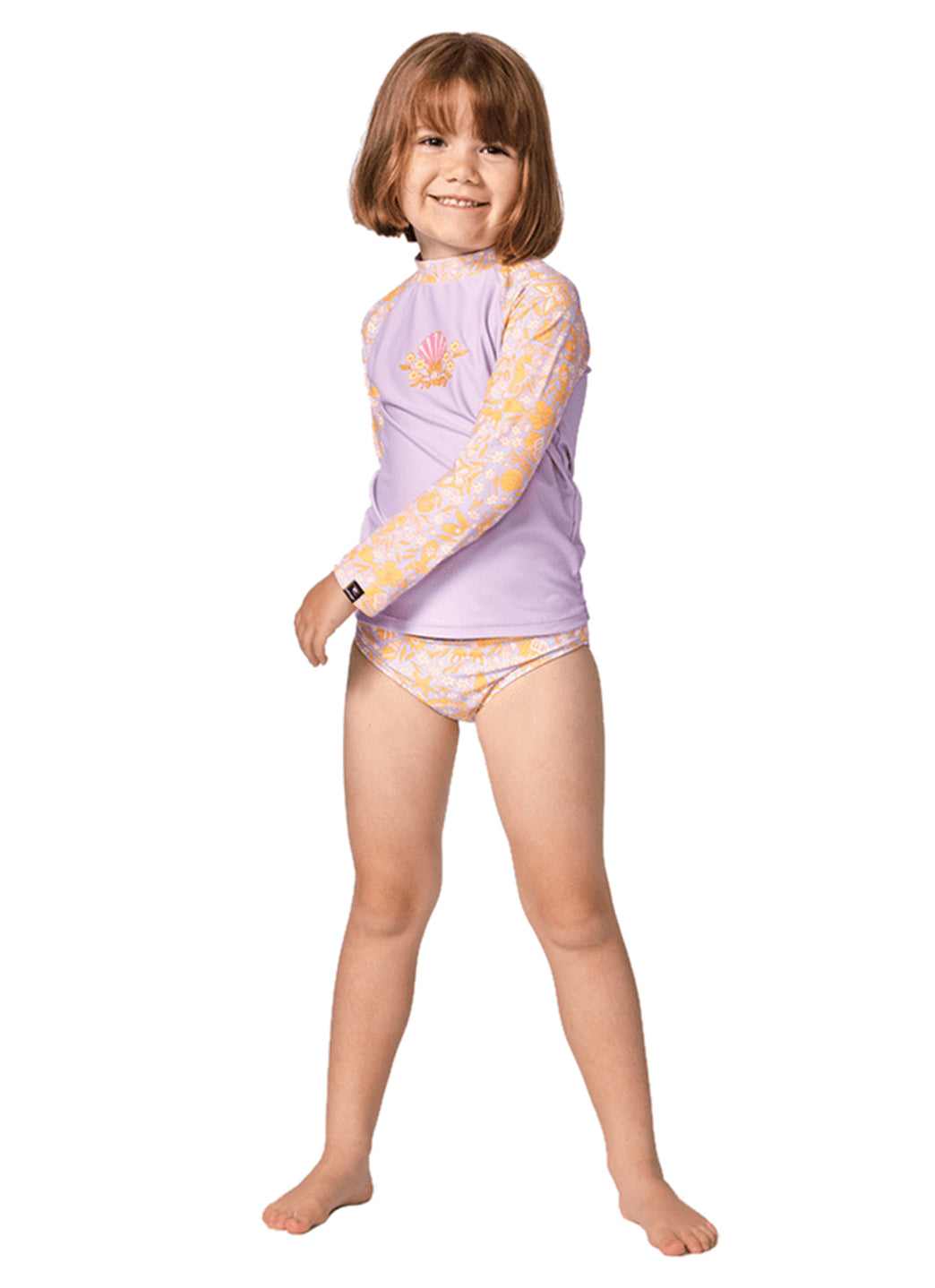 Rip Curl Girls' Rainbow Tide Long Sleeve Bikini Set (Toddler, Little Kid)