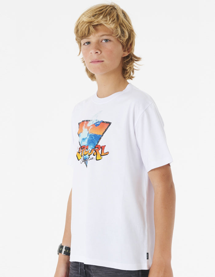 RIP CURL ACTION TEE BOY WHITE