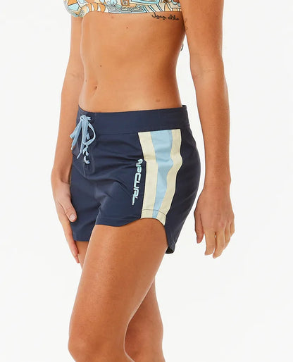 RIP CURL BLOCK PARTY HI WAIST 3" BOARDSHORTS NAVY