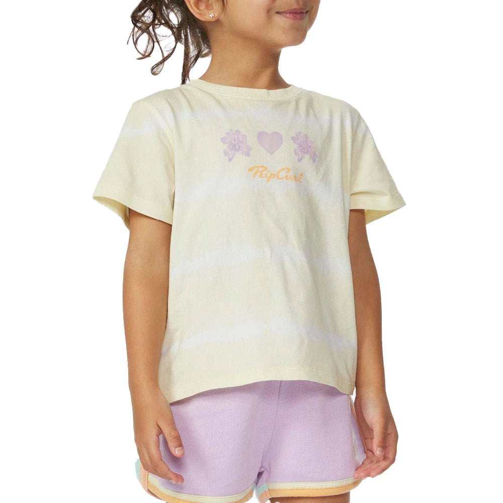RIP CURL CRYSTAL HEART TIE DYE TEE GIRL