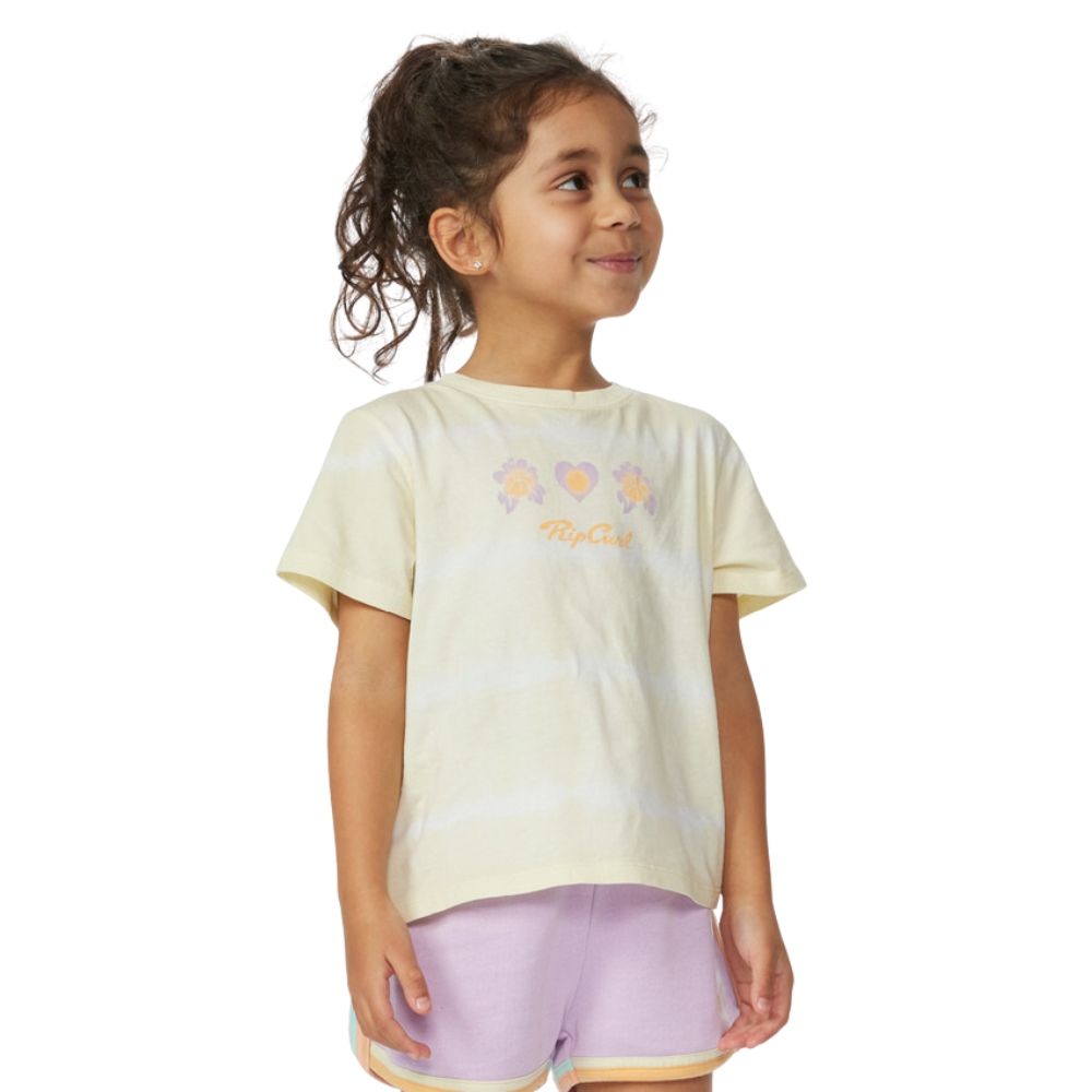 RIP CURL CRYSTAL HEART TIE DYE TEE GIRL