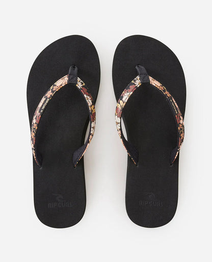 RIP CURL FREEDOM BLOOM OPEN TOE BLACK BROWN