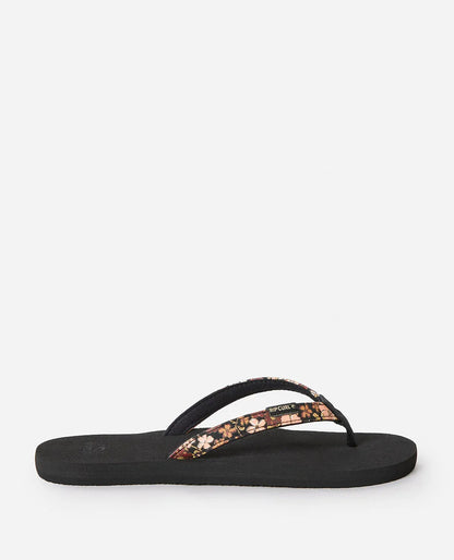 RIP CURL FREEDOM BLOOM OPEN TOE BLACK BROWN