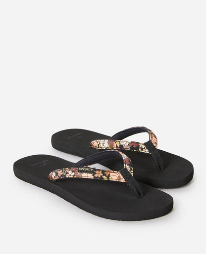 RIP CURL FREEDOM BLOOM OPEN TOE BLACK BROWN