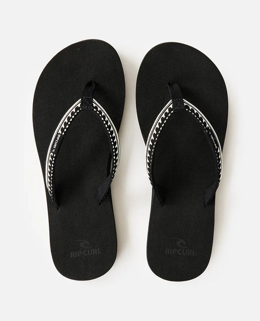 RIP CURL FREEDOM BLOOM OPEN TOE BLACK OFF WHITE