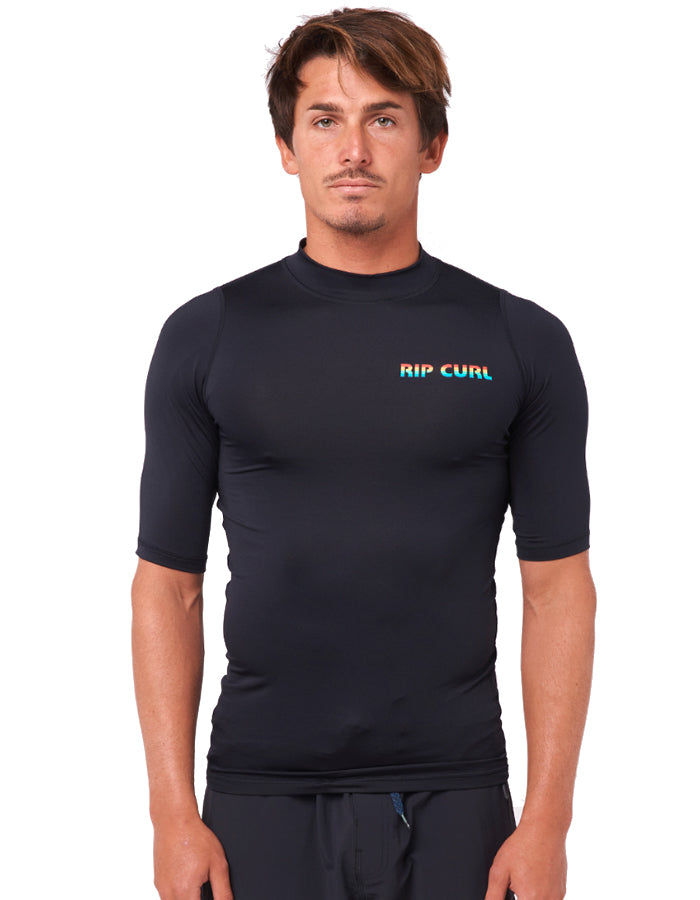 RIP CURL ICON PERF SHORT SLEEVE UV TEE BLACK