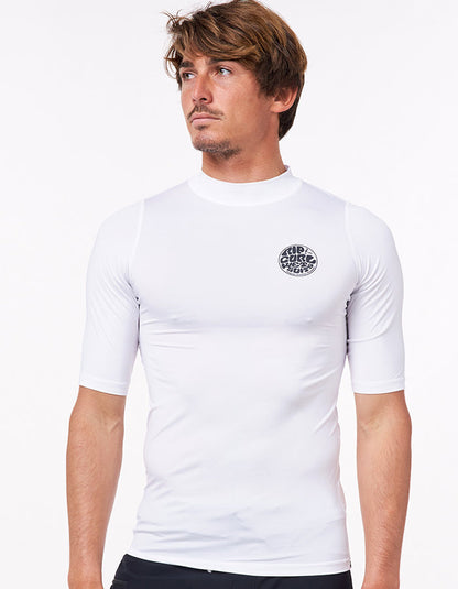 RIP CURL ICON PERF SHORT SLEEVE UV TEE WHITE