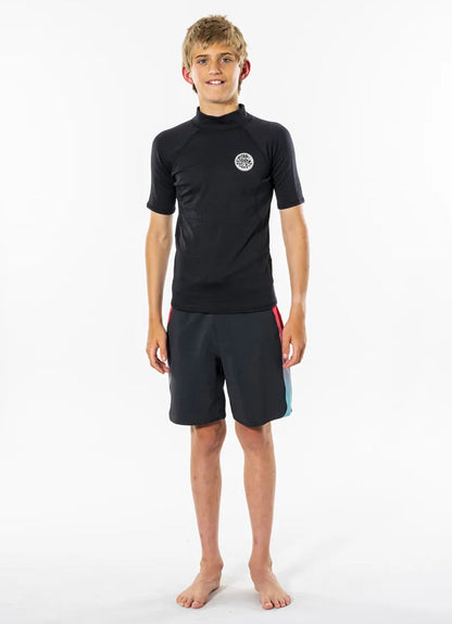 RIP CURL THERMOPRO JUNIOR SHORT SLEEVE BLACK