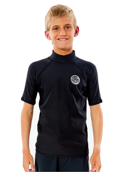 RIP CURL THERMOPRO JUNIOR SHORT SLEEVE BLACK