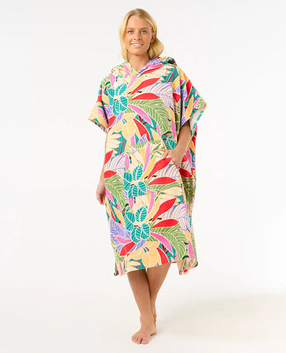 RIP CURL MIXED HOODED PONCHO DARK CHOCOLATE