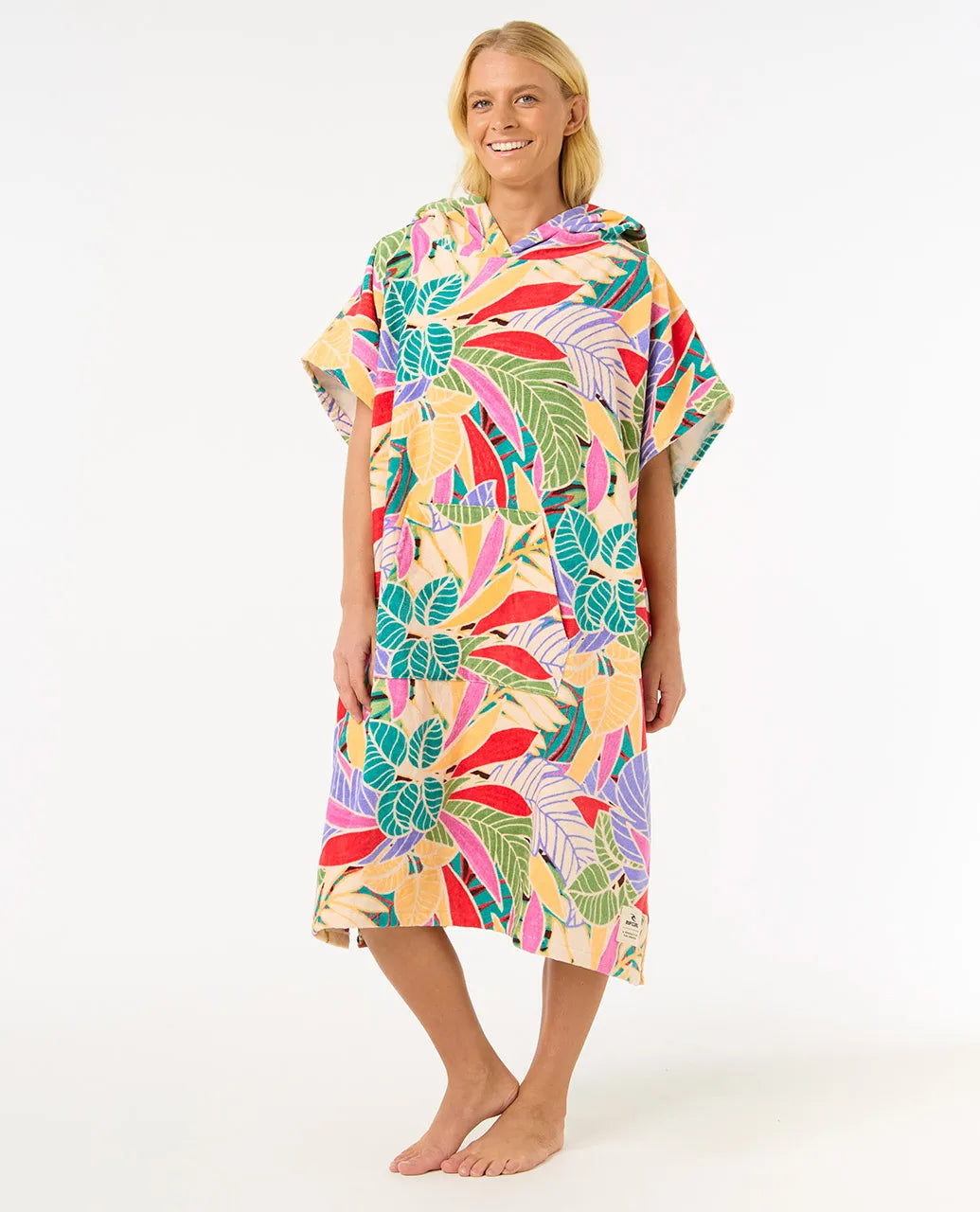 RIP CURL MIXED HOODED PONCHO DARK CHOCOLATE