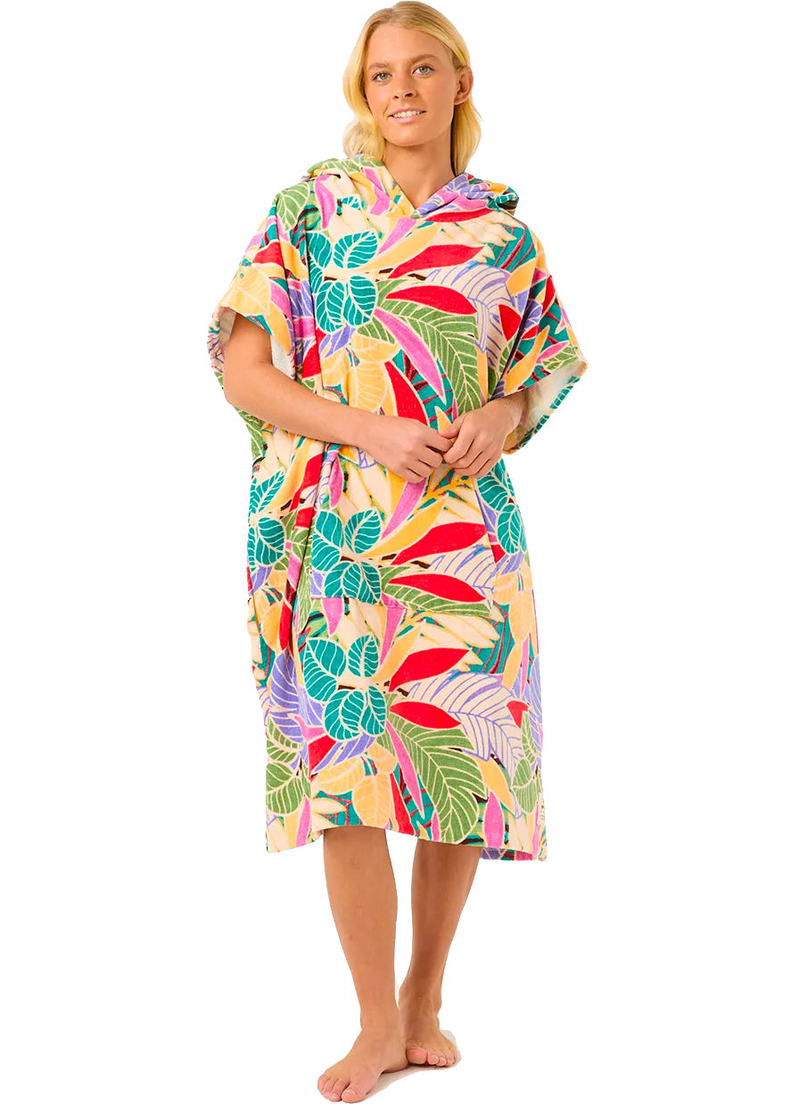 RIP CURL MIXED HOODED PONCHO DARK CHOCOLATE