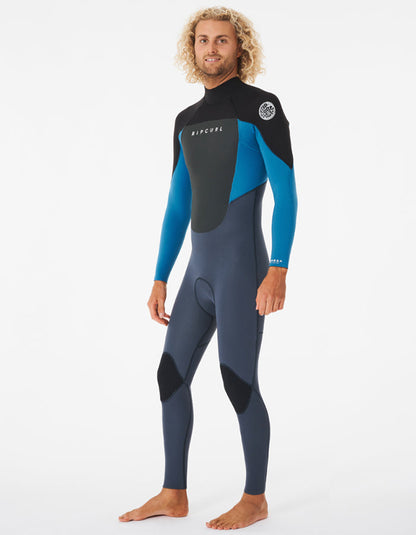 RIP CURL OMEGA 4/3 BACK ZIP WETSUIT BLUE