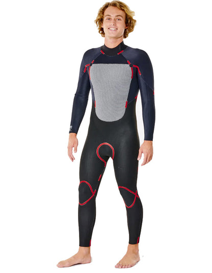 RIP CURL OMEGA 4/3 BACK ZIP WETSUIT BLUE