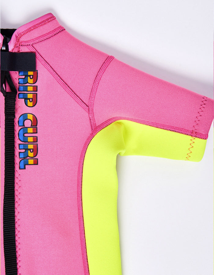 RIP CURL GROMS OMEGA BACK ZIP SPRINGSUIT PINK