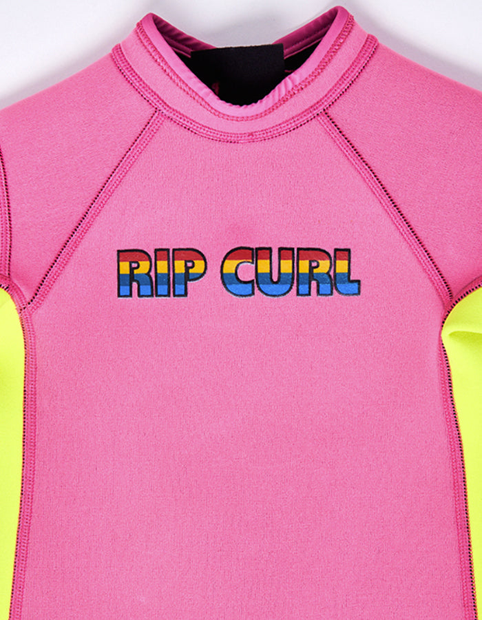 RIP CURL GROMS OMEGA BACK ZIP SPRINGSUIT PINK