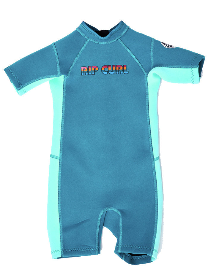 RIP CURL GROMS OMEGA BACK ZIP SPRINGSUIT AQUA
