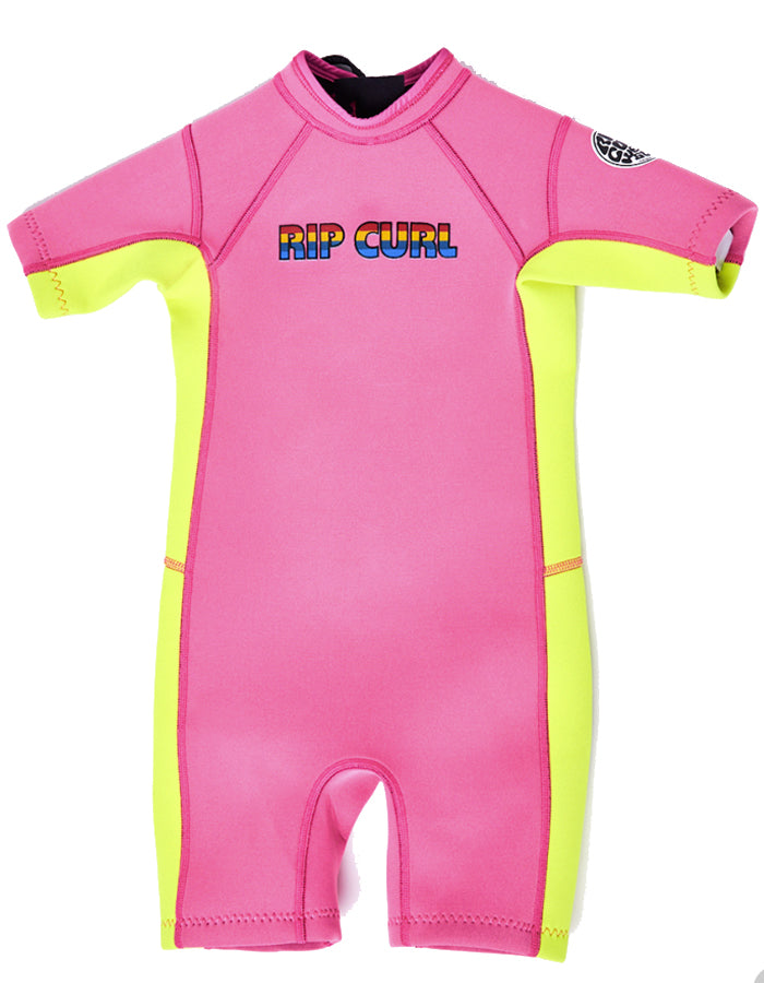 RIP CURL GROMS OMEGA BACK ZIP SPRINGSUIT PINK