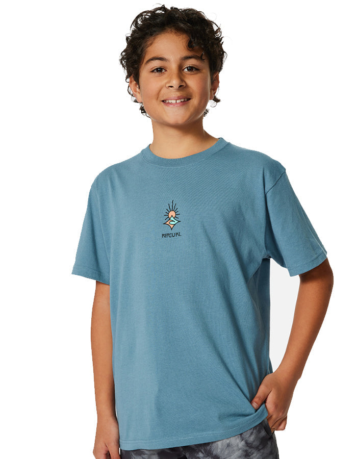 RIP CURL SHRED TEE BOY DUSTY BLUE