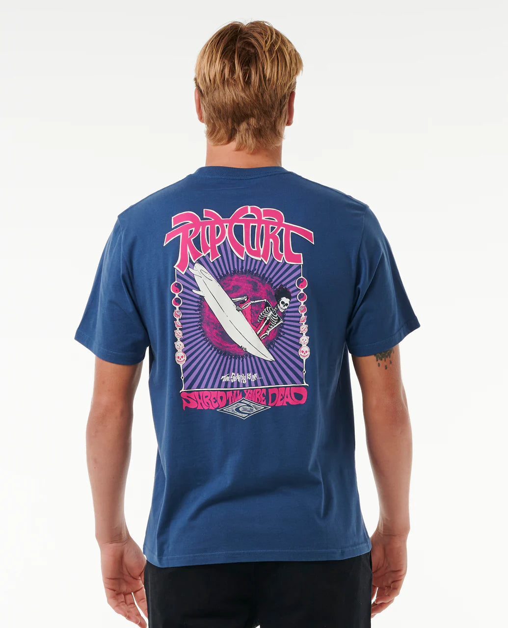 RIP CURL SHRED TILL DEAD TEE WASHED NAVY