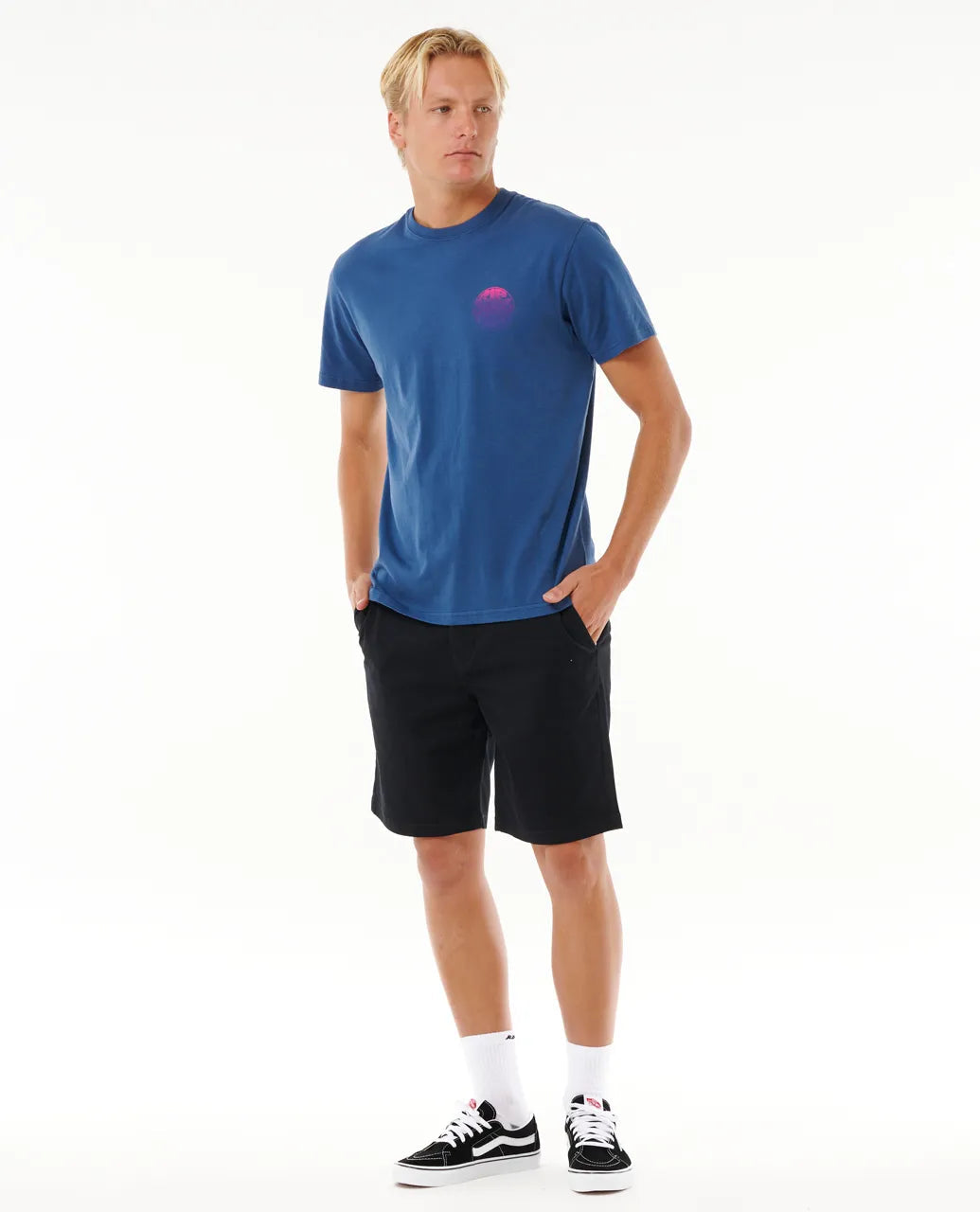 RIP CURL WETSUIT ICON TEE WASHED NAVY