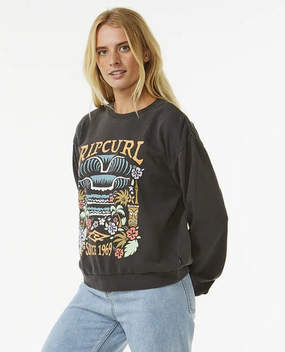 RIP CURL TIKI TROPIC FLEECE WASHED BLACK
