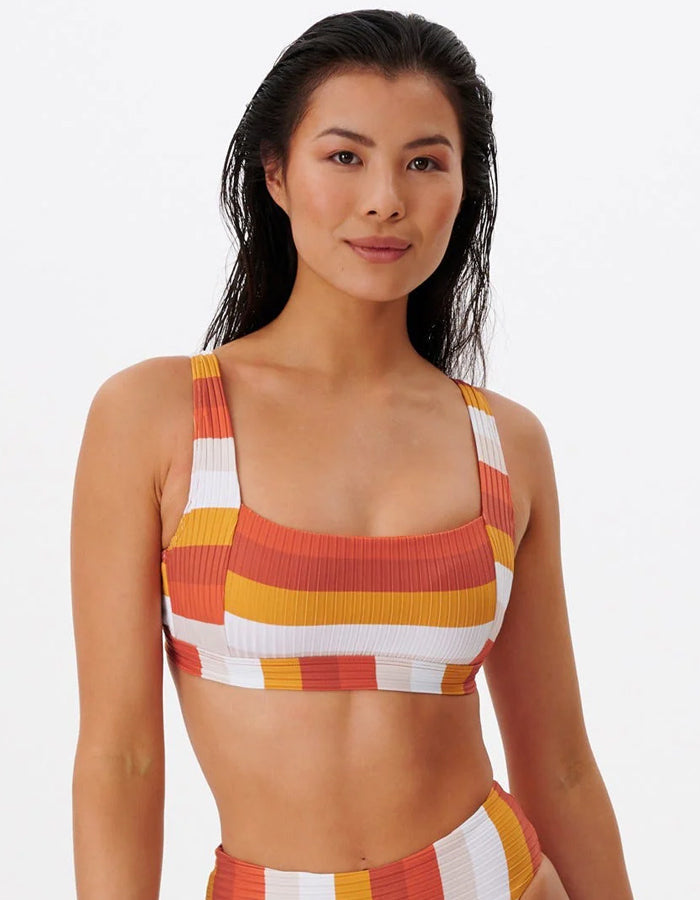 RIP CURL TOP PREMIUM SURF D CUP CROP CINNAMON