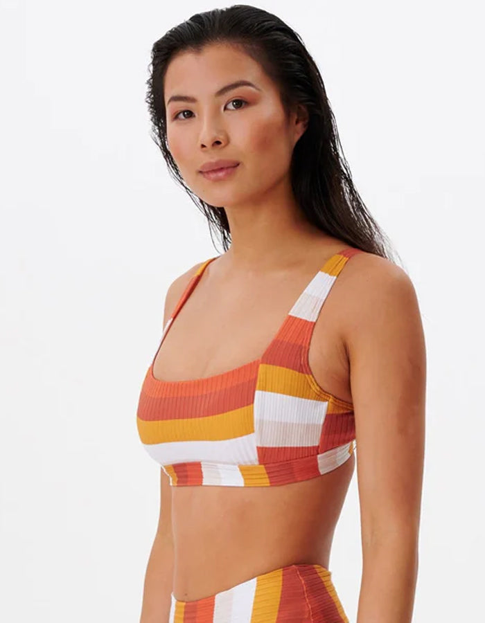 RIP CURL TOP PREMIUM SURF D CUP CROP CINNAMON
