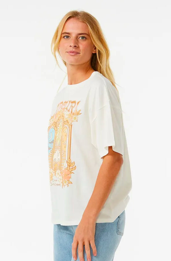 RIP CURL TROPICAL TOUR HERITAGE SHORT SLEEVE TEE BONE