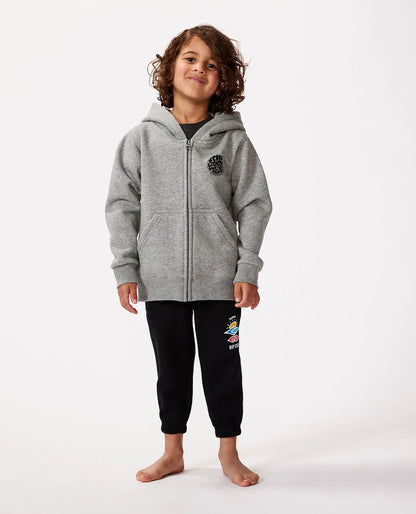 RIP CURL WETSUIT ICON ZIP HOOD FLEECE BOY GREY